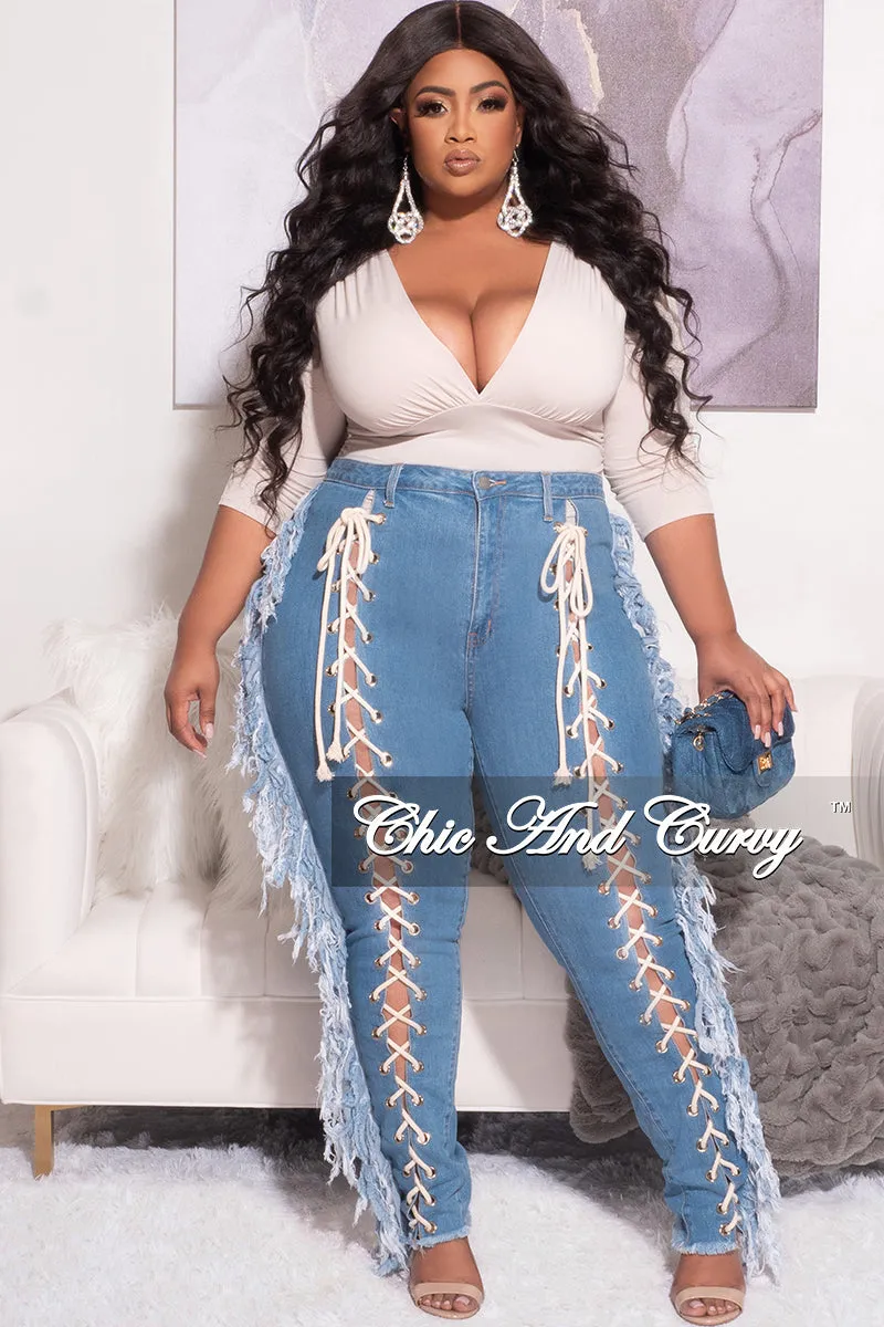 Final Sale Plus Size Deep V Top with Ruched Sides in Tan Taupe Dressy look HeatRegulatingLining