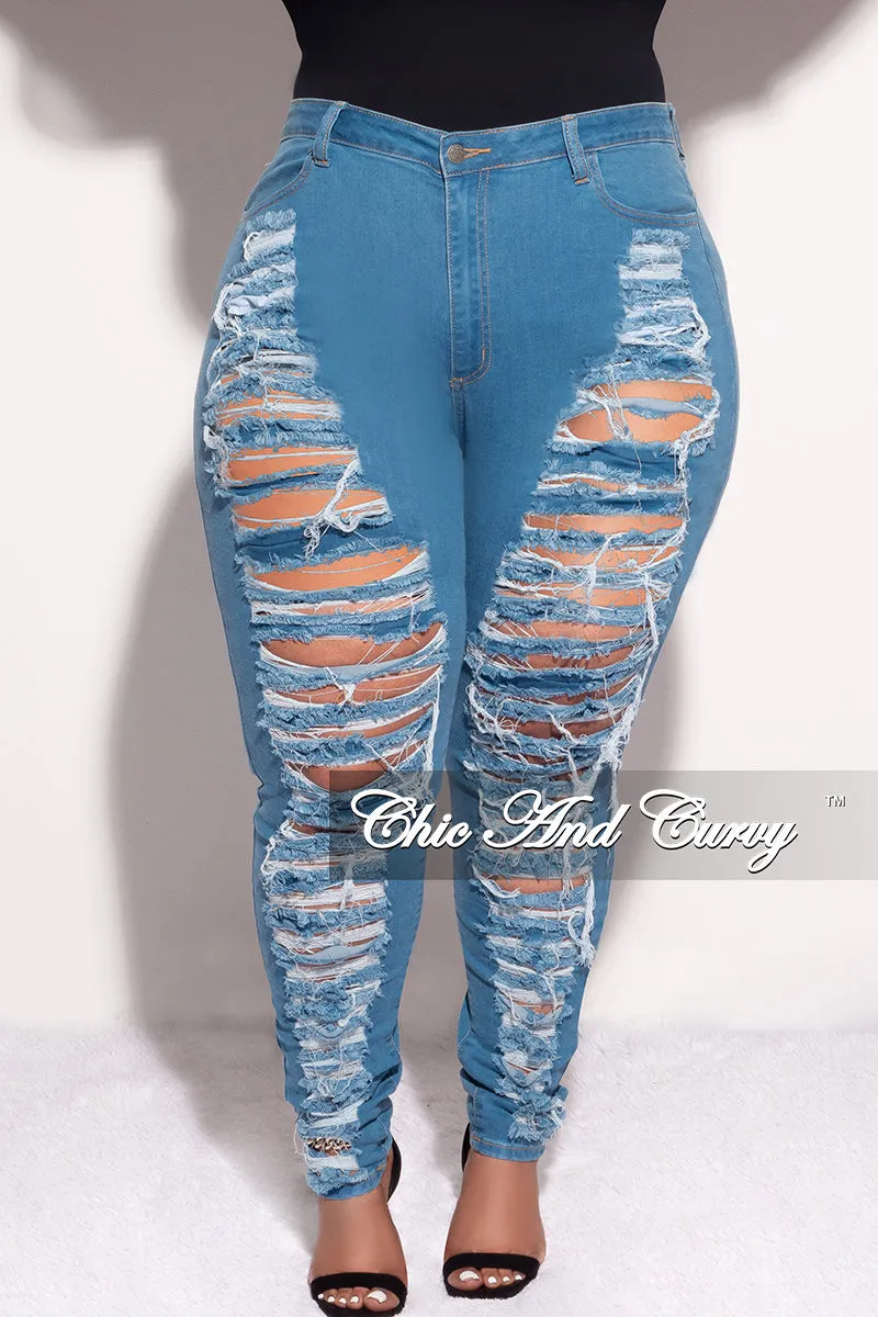 Comfort Focused Outdoor Flex Final Sale Plus Size Distressed Jeans in Denim