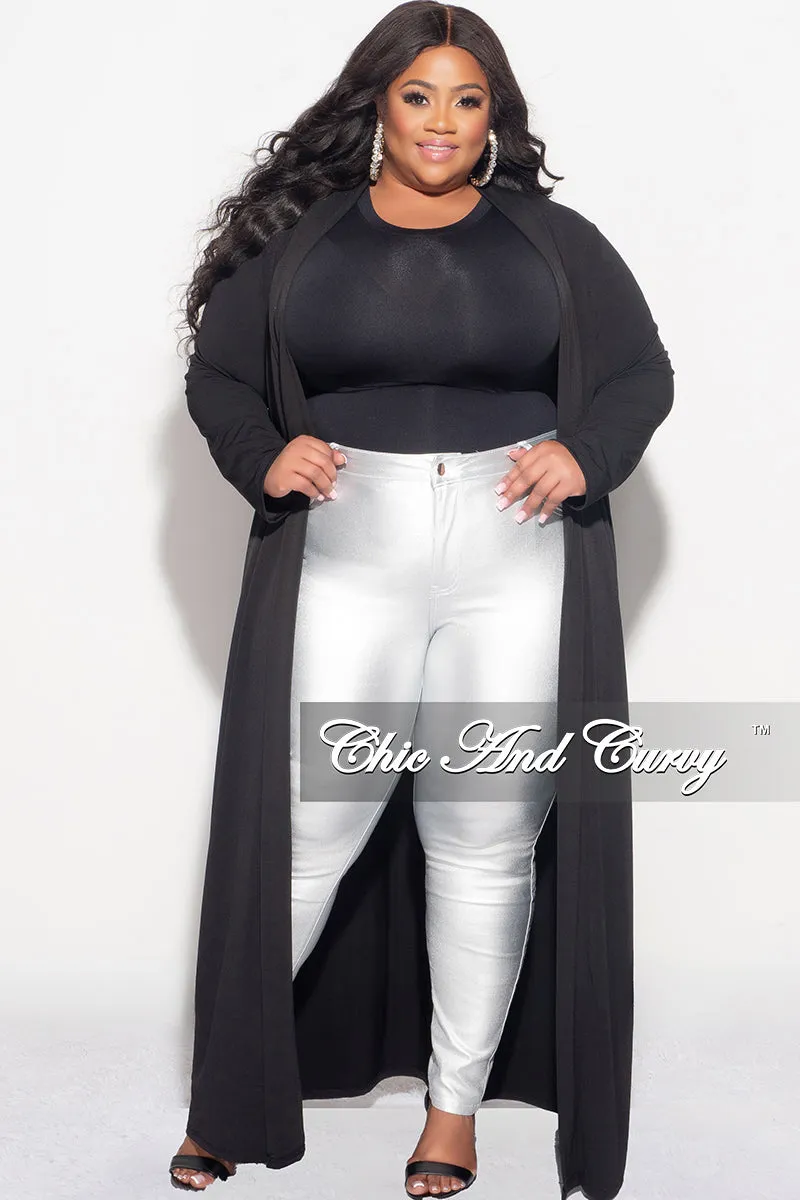 Final Sale Plus Size Duster in Black Performance Gear DoubleLayeredFabric