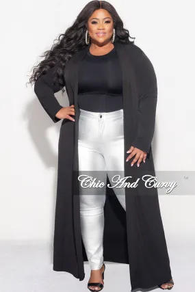 Essential Layer Final Sale Plus Size Duster in Black