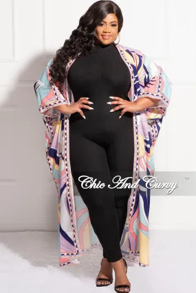 UVProtection ExpandableSidePanels Final Sale Plus Size Duster In Lavender Multi Color Design Print