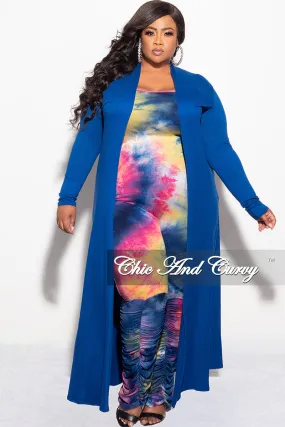 CompressionFitFabric Final Sale Plus Size Duster in Royal Blue