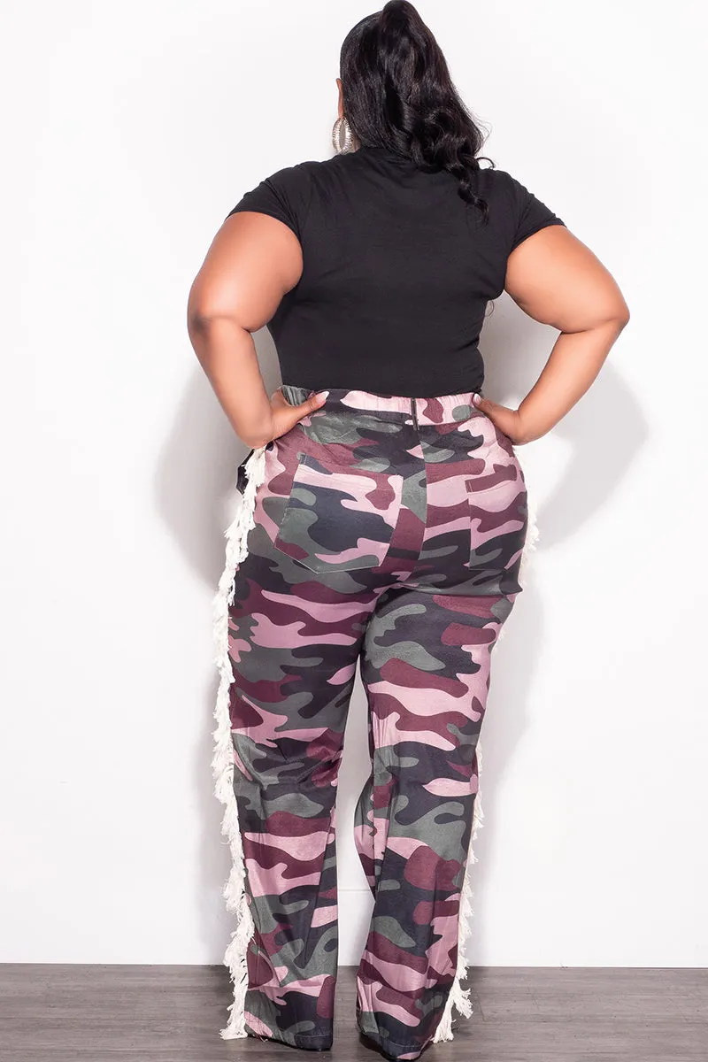 Fade Resistant Dye Final Sale Plus Size Fitted Black & Camo Oh She Bougie Bougie T-Shirt