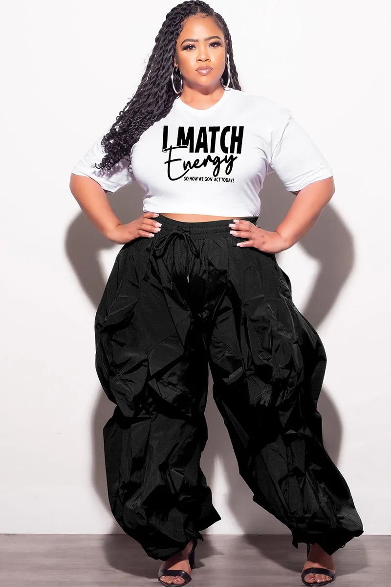 Final Sale Plus Size Fitted White T-Shirt I Match Energy Multi Use