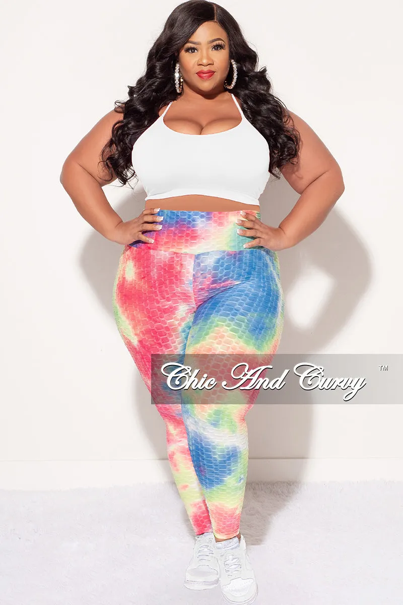 Anti Snag Fabric DurableBartack Final Sale Plus Size Honey Comb Leggings in Pink, Blue, Neon Green Tie Dye (Pants Only)