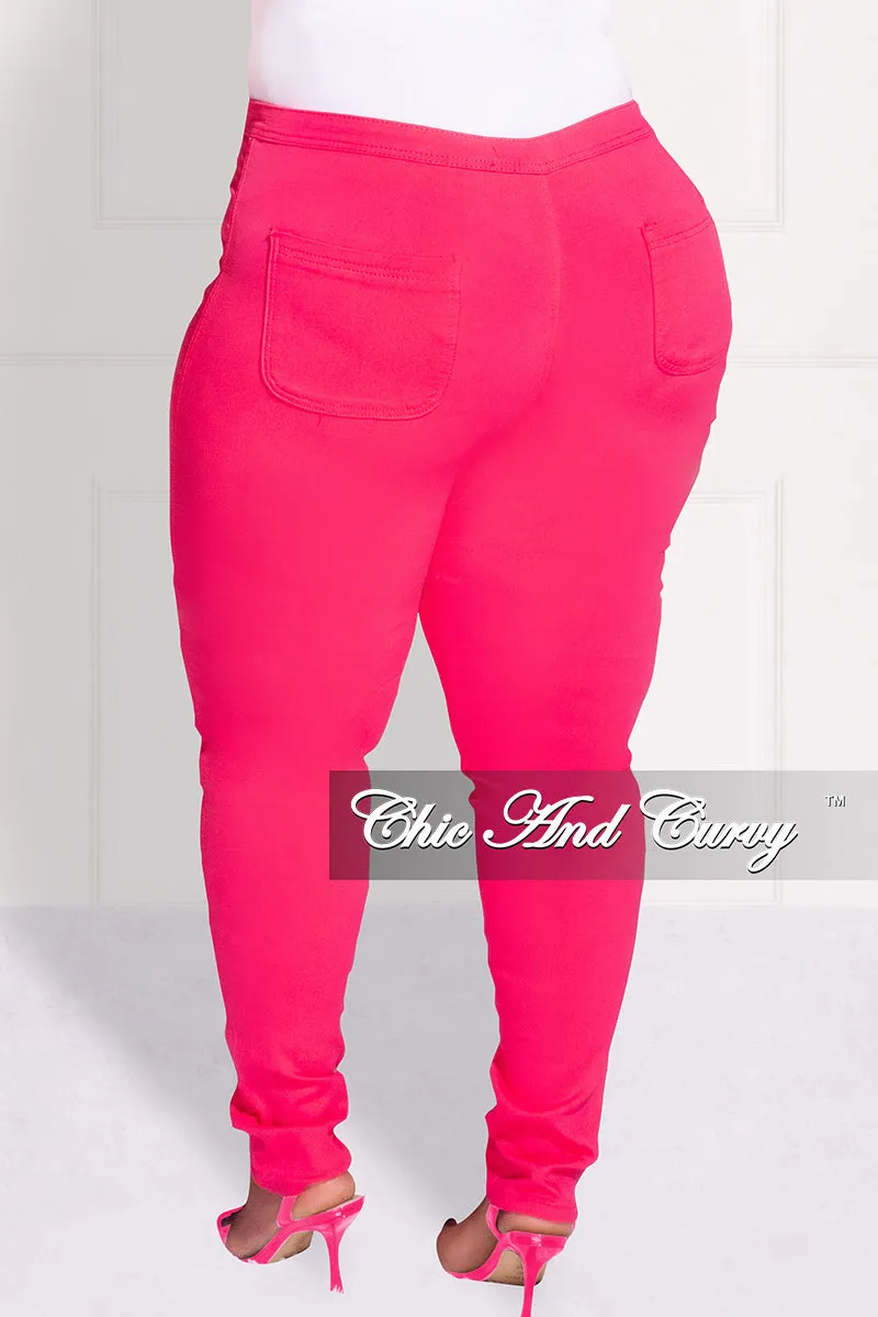 EcoFriendlyDye Final Sale Plus Size Jeans in Fuchsia (Jeans Only)