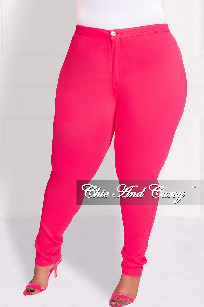 Flattering Fit Wear Final Sale Plus Size Jeans in Fuchsia (Jeans Only)