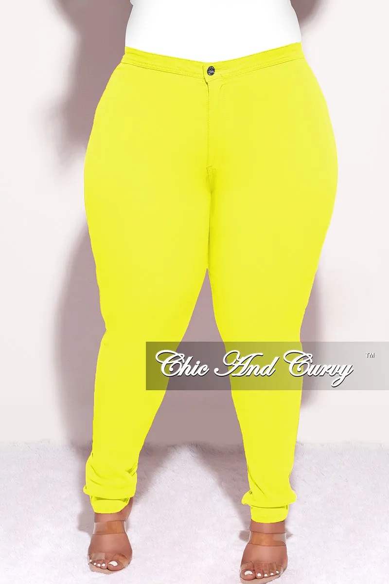 Final Sale Plus Size Jeans in Neon Yellow (Jeans Only) Quick Dry Technology Odor Control Treatment