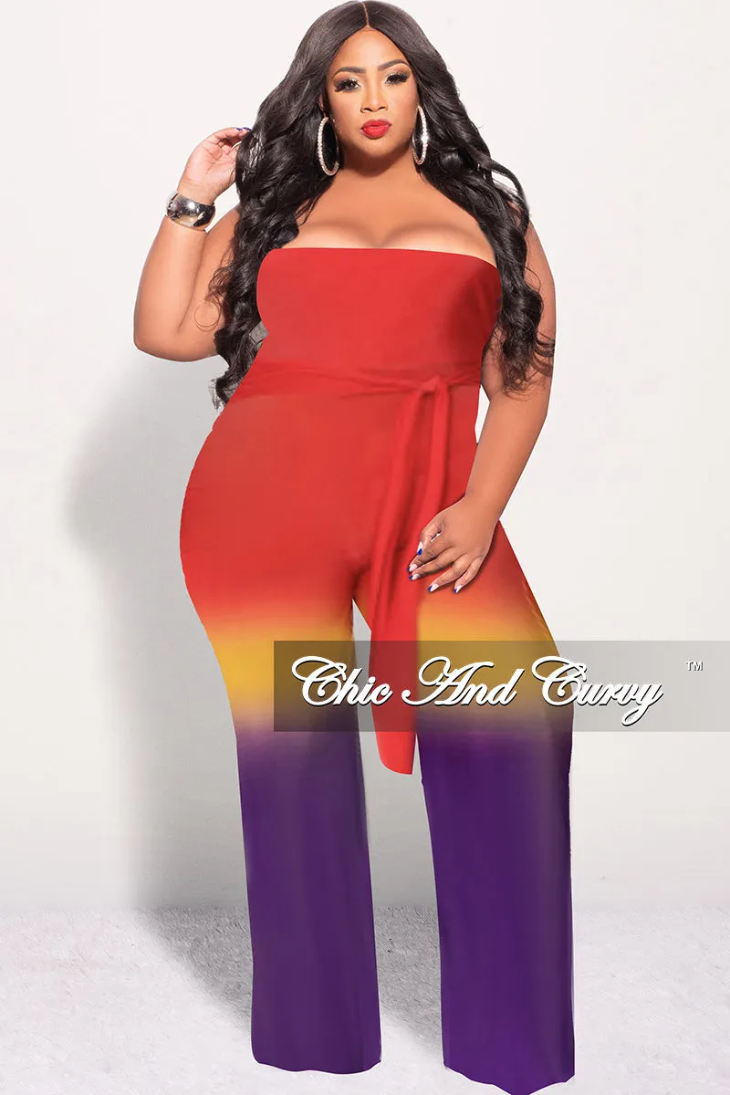 Final Sale Plus Size Jumpsuit in Red, Mustard & Purple Stay Dry Smart Motion