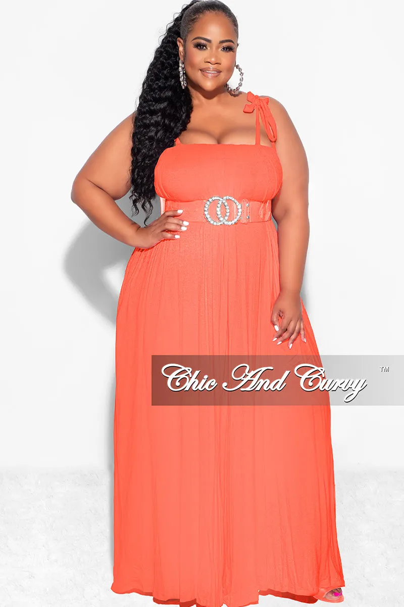Odor control Final Sale Plus Size Jumpsuit with Spaghetti Straps in Coral