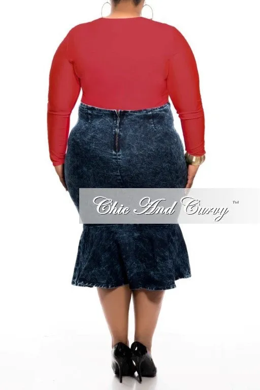 Final Sale Plus Size Leotard / Bodysuit with Front Cutouts in Red All Purpose ExtendedSizeRange