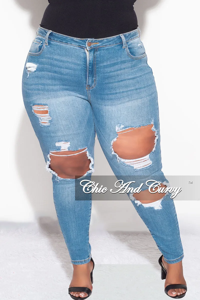 Water Resistant Final Sale Plus Size Light Denim Pants