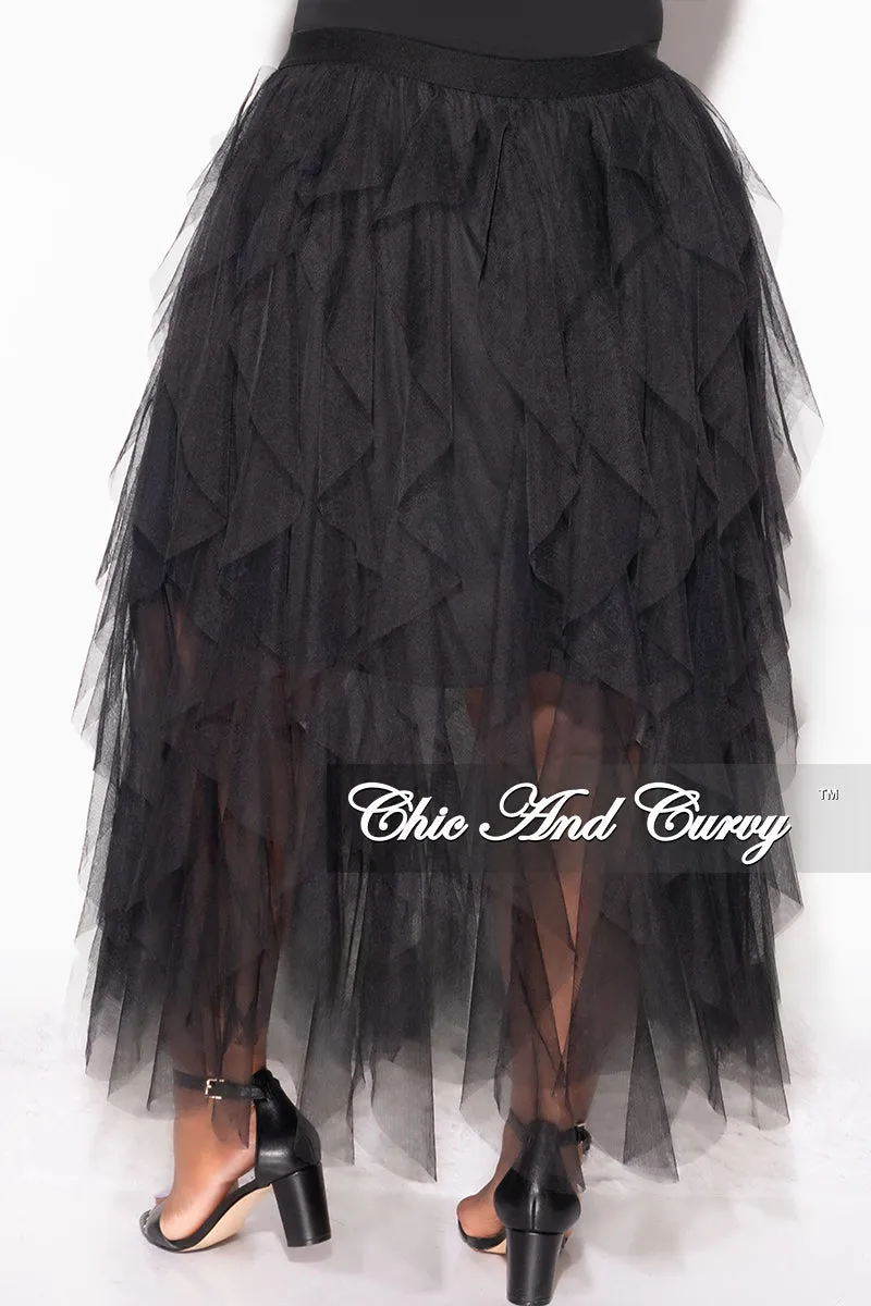 Final Sale Plus Size Multi Layered Mesh Skirt in Black (Skirt Only) Comfy Texture Ultra Soft Texture