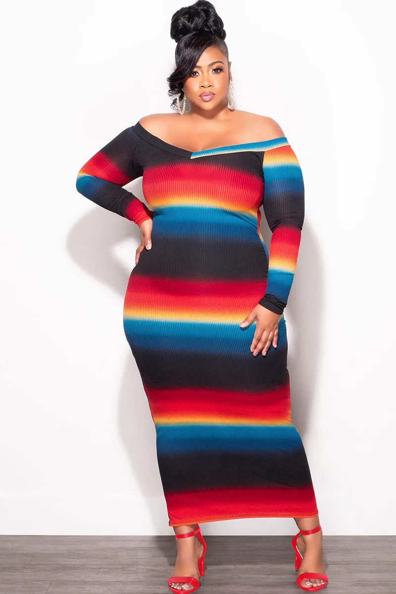 Simple Comfort Wear Structured Hemline Final Sale Plus Size Off The Shoulder Dress in Black, Teal & Red