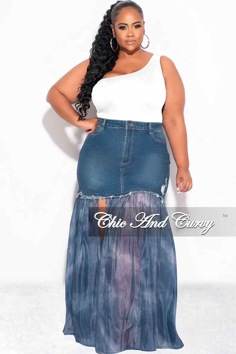 NonSlipInnerGrip Casual Movement Final Sale Plus Size One Shoulder Bodysuit in White