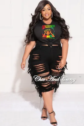 Low Bulk Final Sale Plus Size "Juneteenth Is My Independence Day" T-Shirt in Black