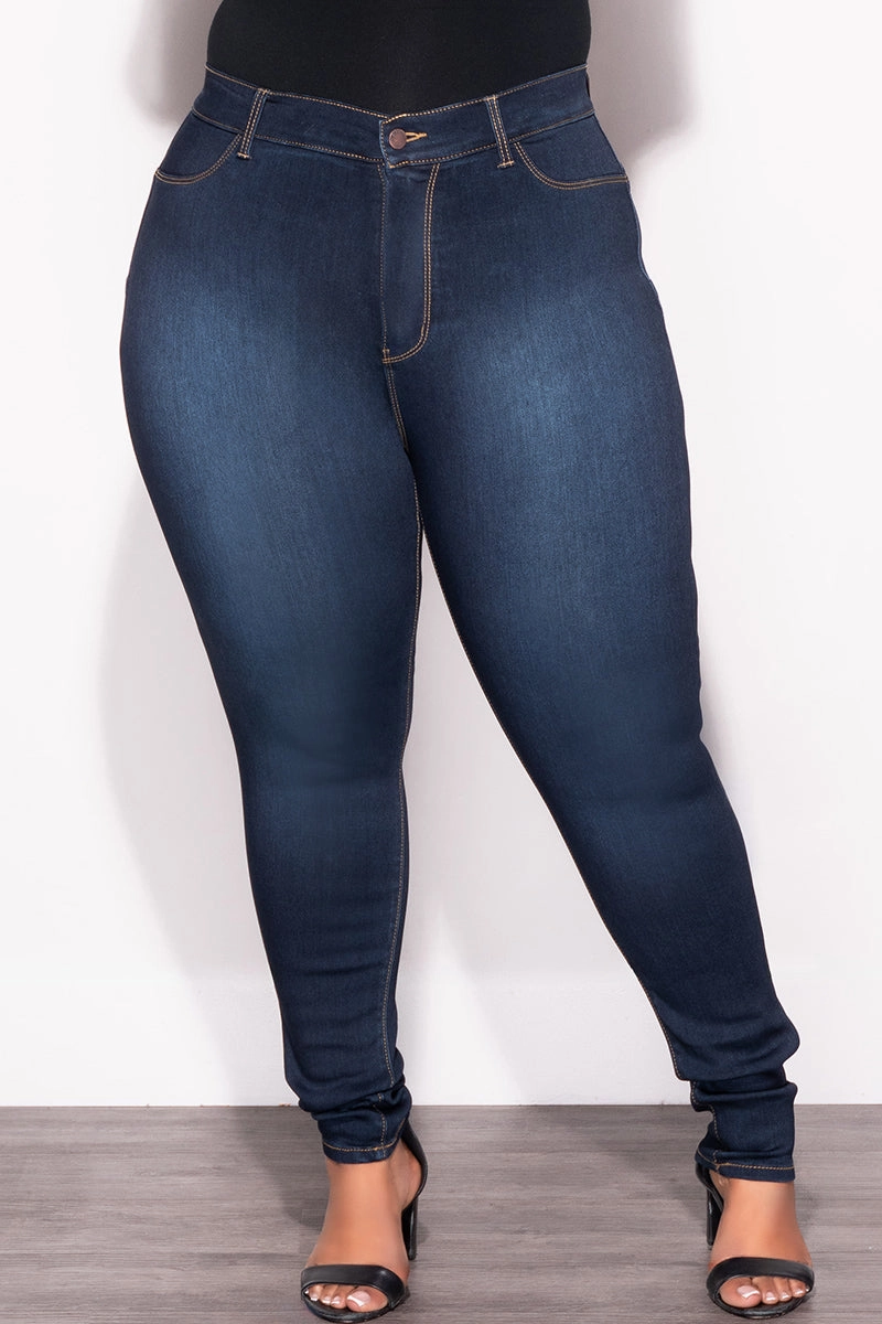 Final Sale Plus Size ??Lifting ?? Jeans in Dark Denim HypoallergenicFabric Fashion Fit
