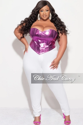 Weekend Style Final Sale Plus Size Metallic Corset in Purple