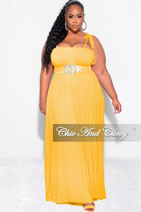 TaglessDesign Chill Comfort Wear Final Sale Plus Size Oversized Jumpsuit with Self Tie Straps in Mustard