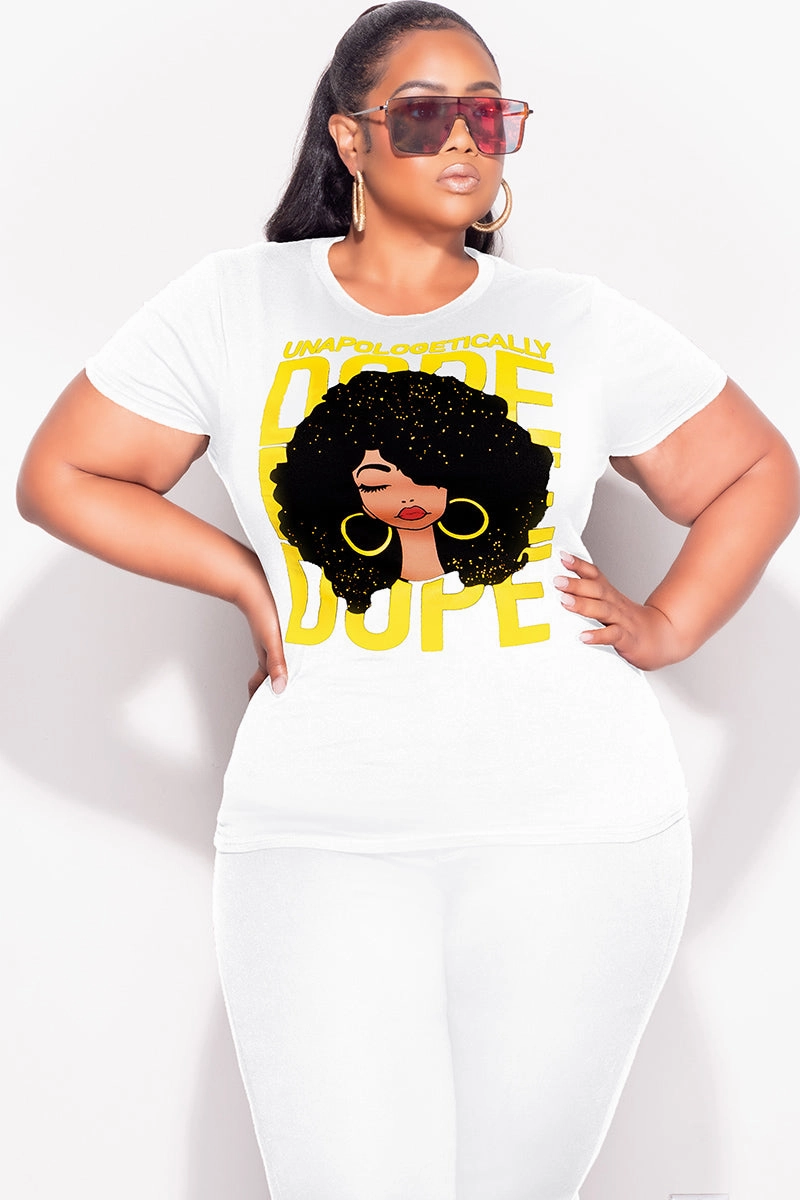 Final Sale Plus Size Oversized Unisex Fit White Unapologetically Dope T-Shirt Relaxed fit wear