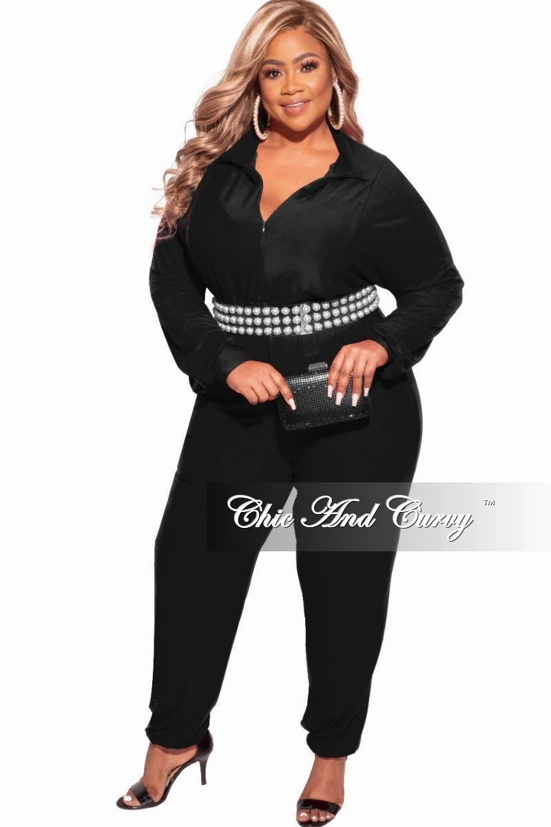 Comfort Fit Wear Final Sale Plus Size Parachute Jumpsuit in Black