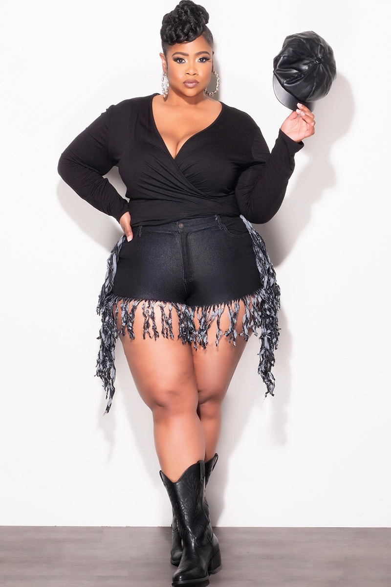 Essential Wear MoistureWickingLining Final Sale Plus Size Plus Size Tie Top in Black