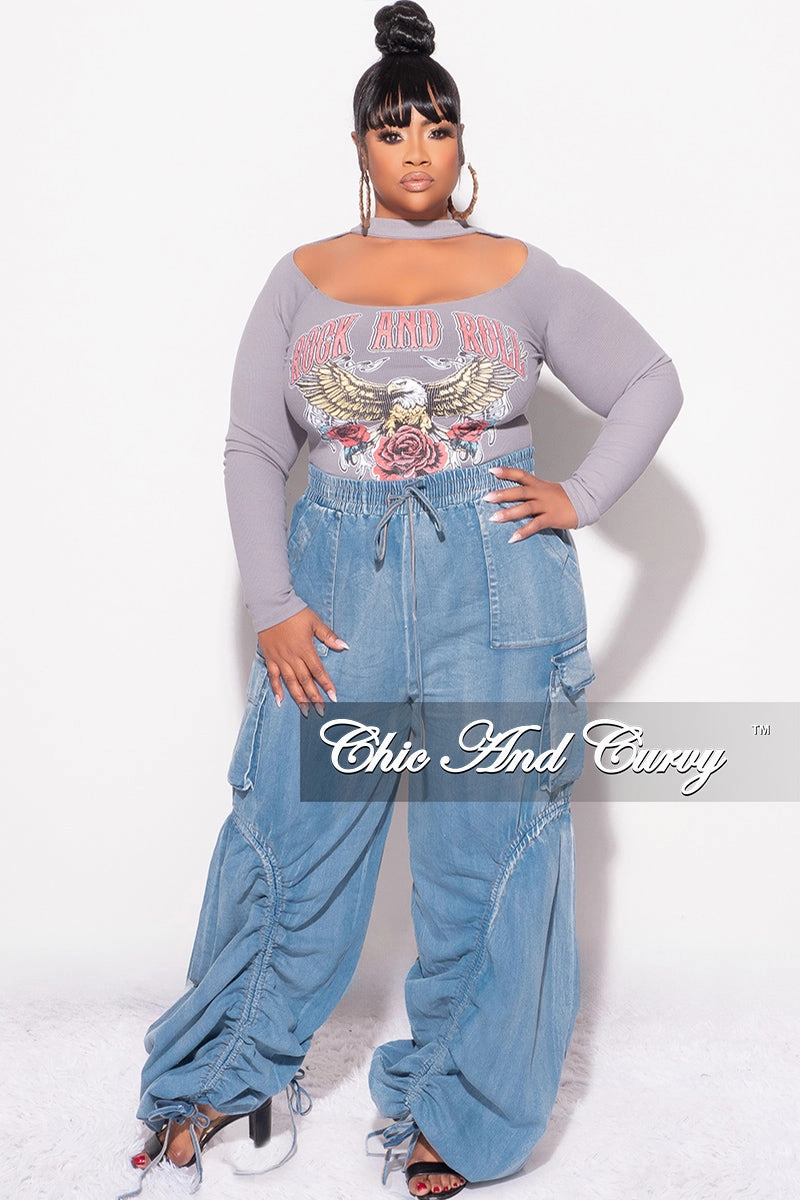 breath easy Breathable Style Final Sale Plus Size Ribbed Cutout Top in Grey