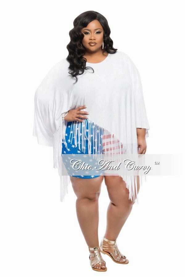 Final Sale Plus Size Shorts in Flag Print No Fuss Fit