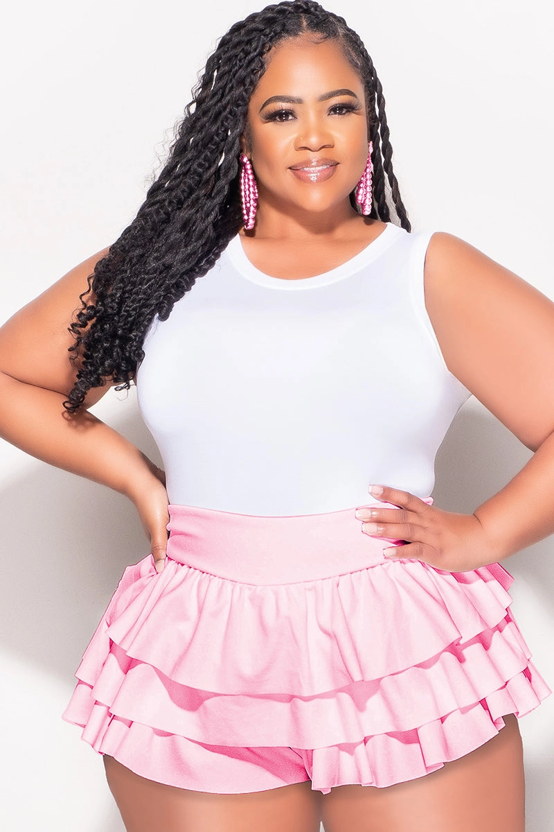 Final Sale Plus Size Sleeveless Bodysuit in White Abrasion Resistant Surface Urban Flex