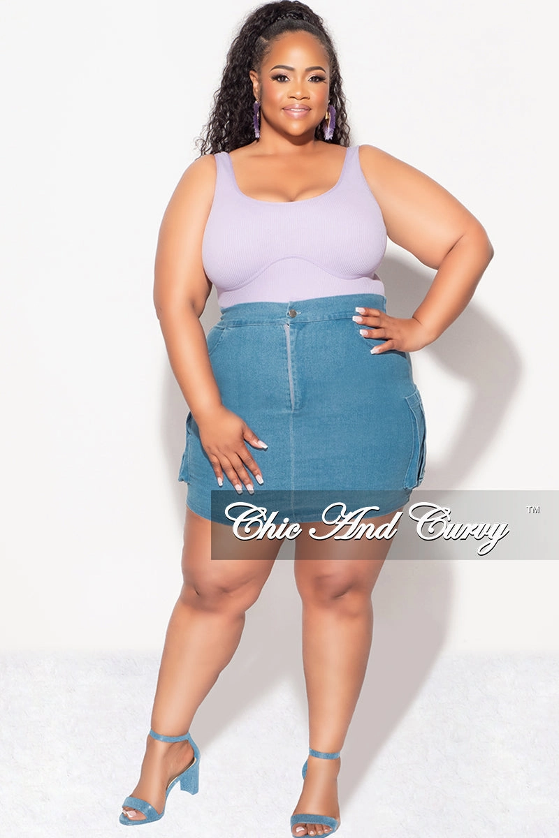 Final Sale Plus Size Sleeveless Ribbed Top in Lilac Abrasion Proof Reinforcements Durable Utility