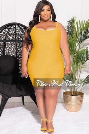 Final Sale Plus Size Sleeveless Romper Golden Yellow StaticDissipativeFabric All Day Fit