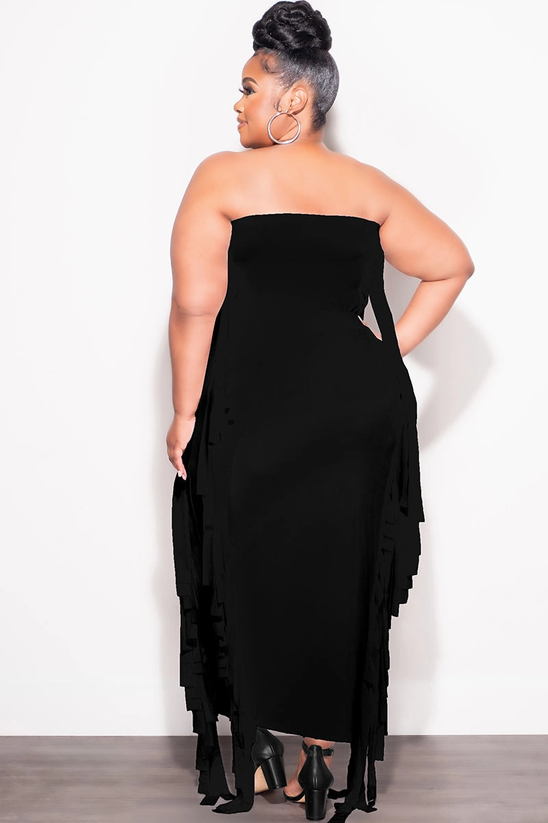 Final Sale Plus Size Strapless 2pc Set in Black Everyday Comfort Fit Minimal Fit