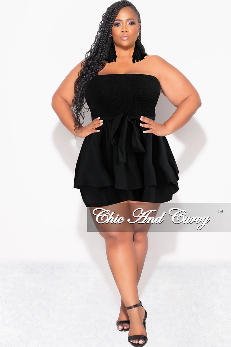 Urban Ready Final Sale Plus Size Strapless Romper in Black