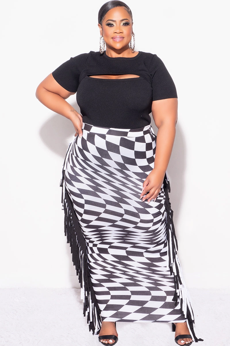 AbrasionResistantFabric Final Sale Plus Size Top with Cutout in Black