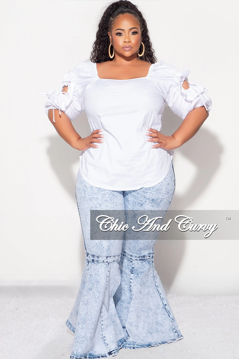 Body shaping Versatile Layering Final Sale Plus Size Top with Cutout Sleeves in White