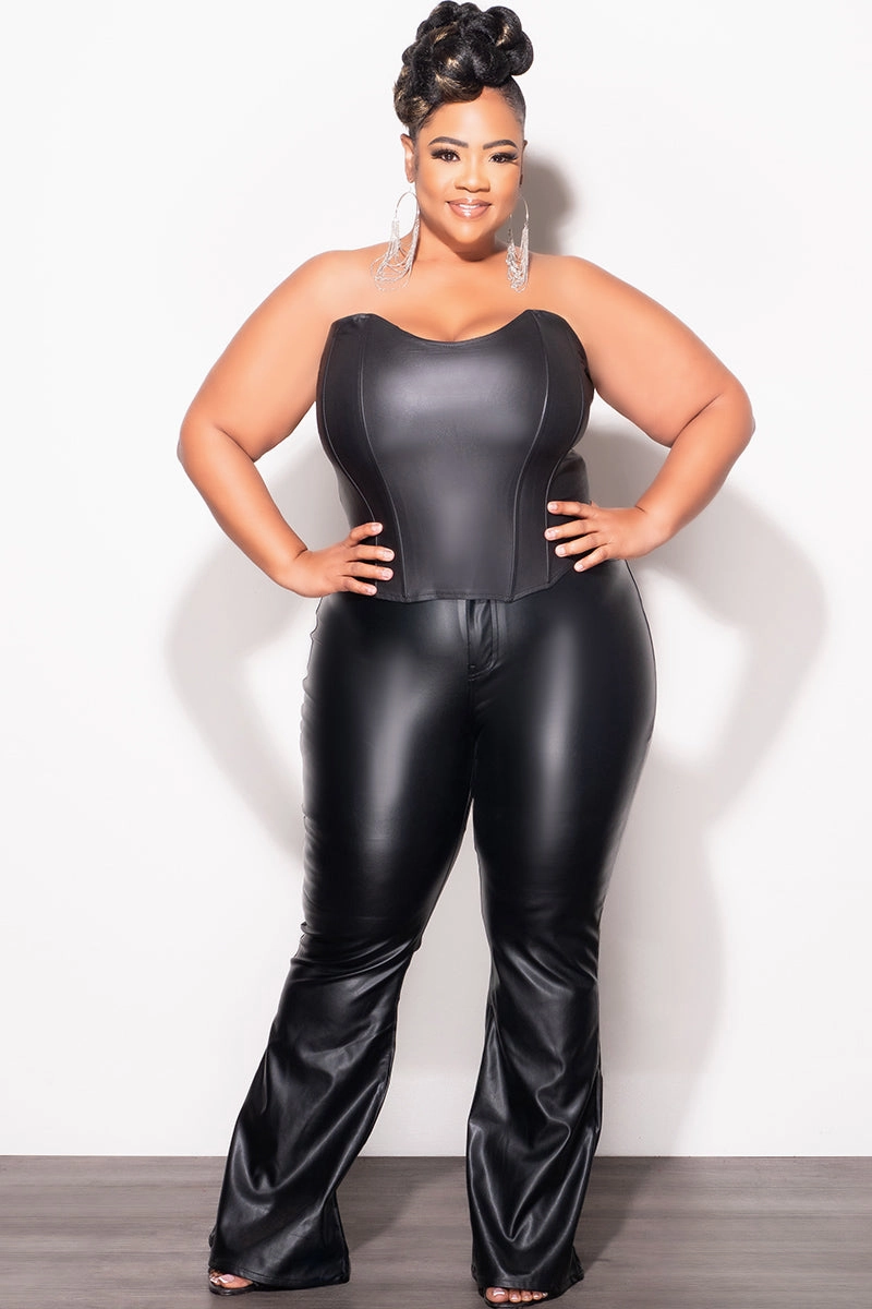 Breathable Design Casual Stretch Wear Final Sale Plus Size Tube Top in Black