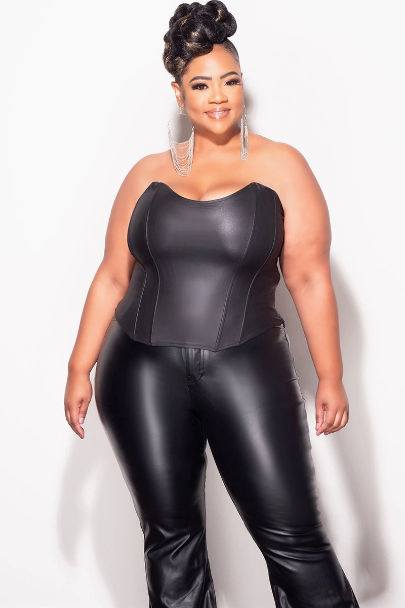 Final Sale Plus Size Tube Top in Black WrinkleResistantMaterial Soft and Light