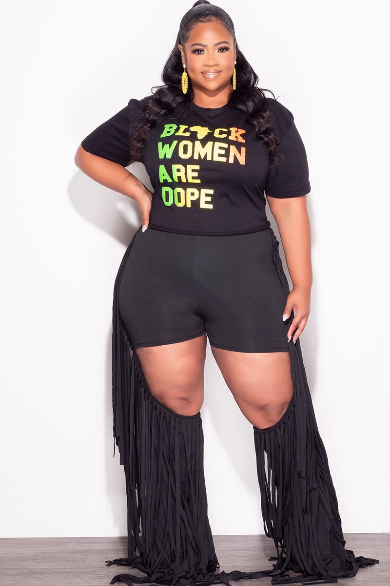 Mesh Panel Final Sale Plus Size Unisex Cropped Cut Black - Black Women Are Dope  T-Shirt