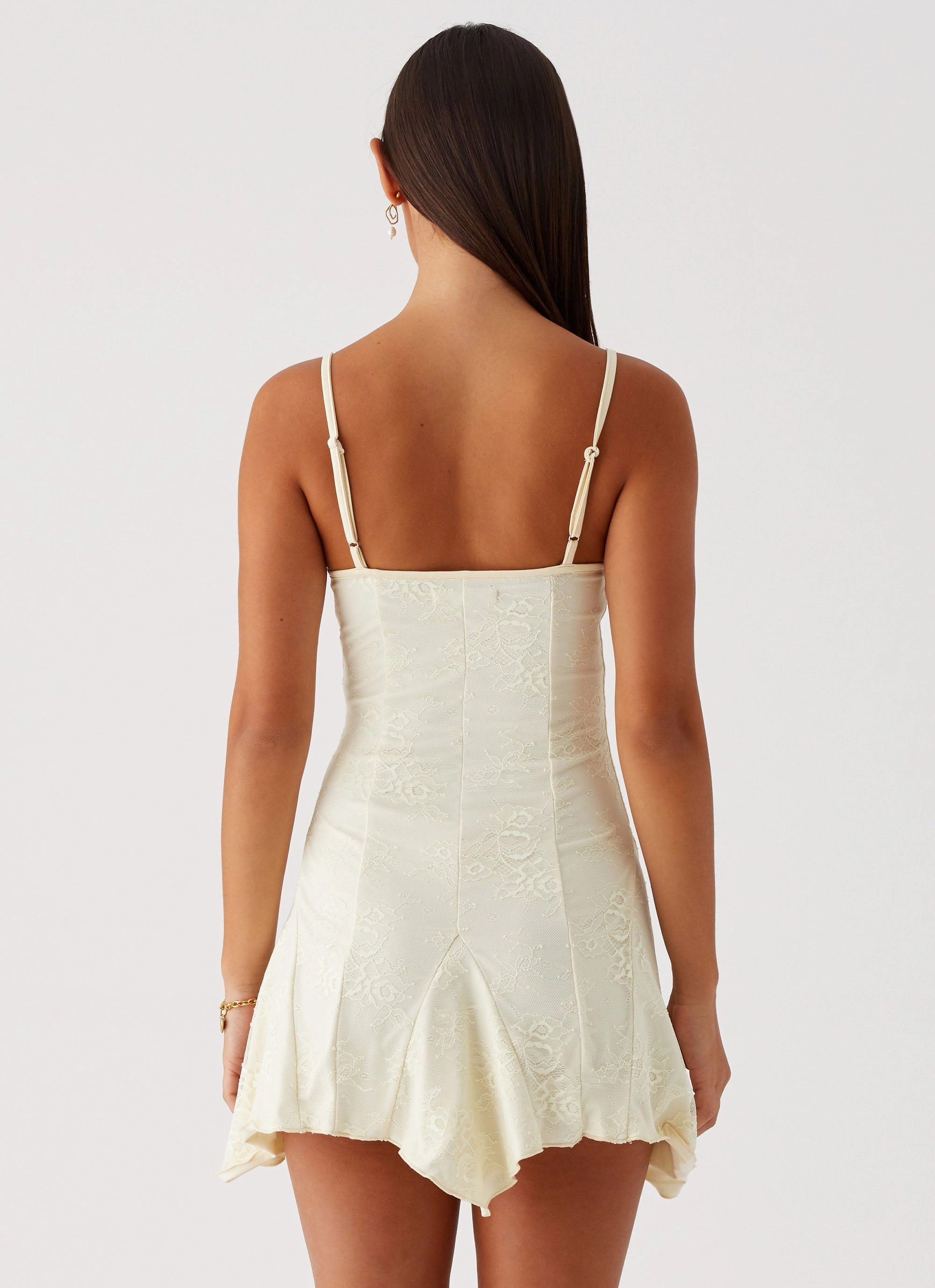 Semi Formal Elastic-Cuff Surry Mini Dress - Yellow