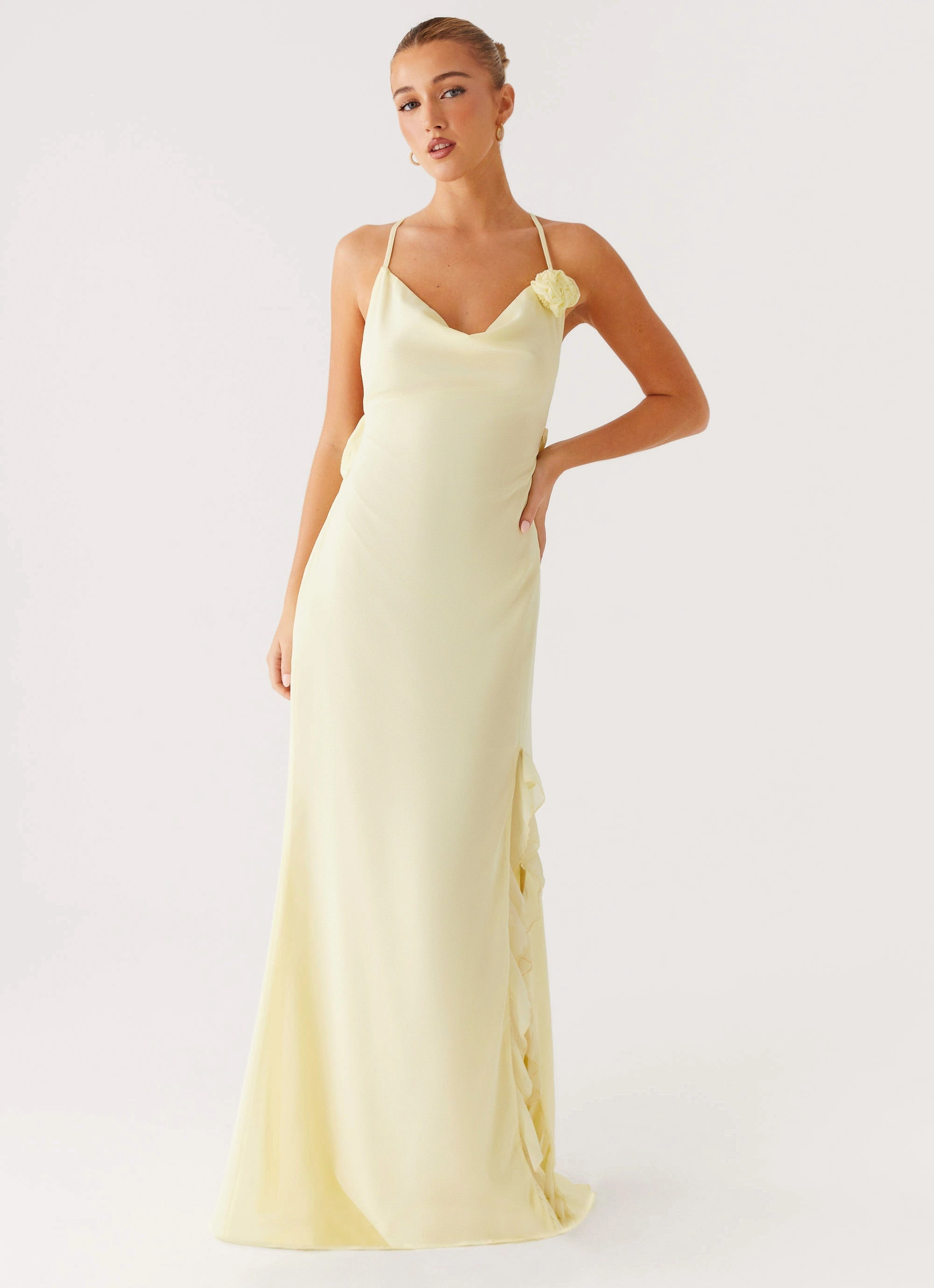 First Class Maxi Dress - Yellow Fashionable Design Casual-Look