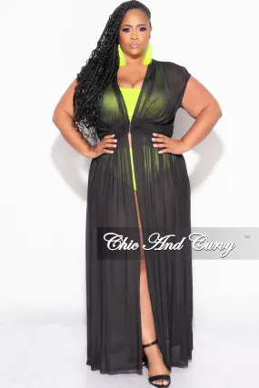 Final Sale Plus Size Goddess Cover Up / Duster in Black Chiffon Core Comfort
