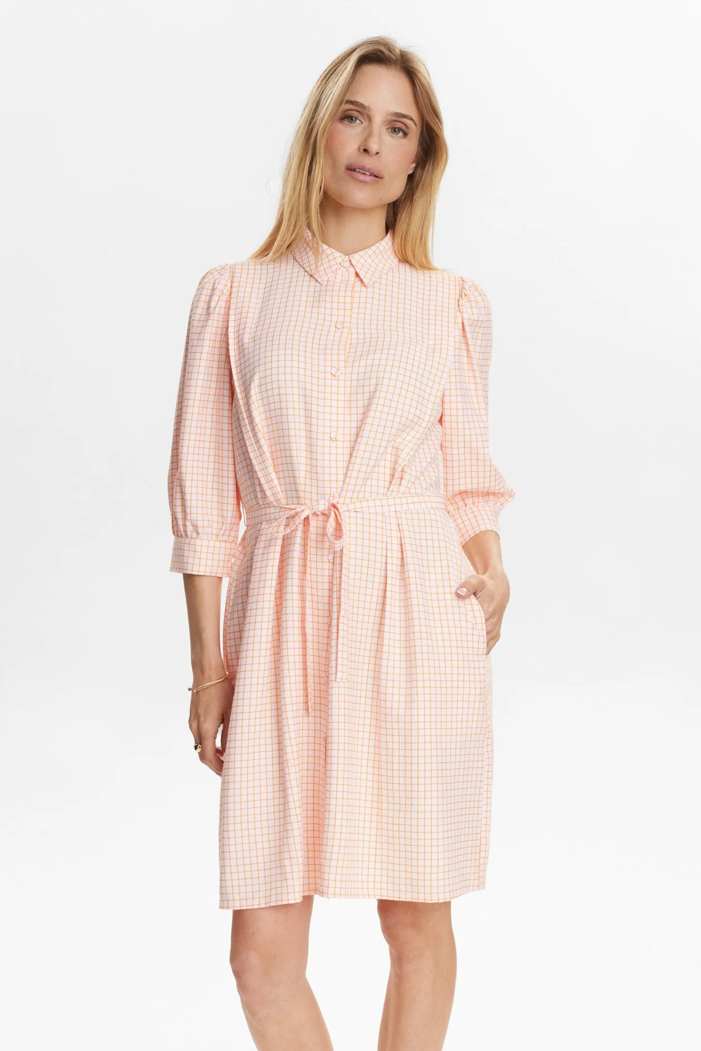 Refined Cut Relax Motion NUDERYA DRESS - Roseate Spoonbill