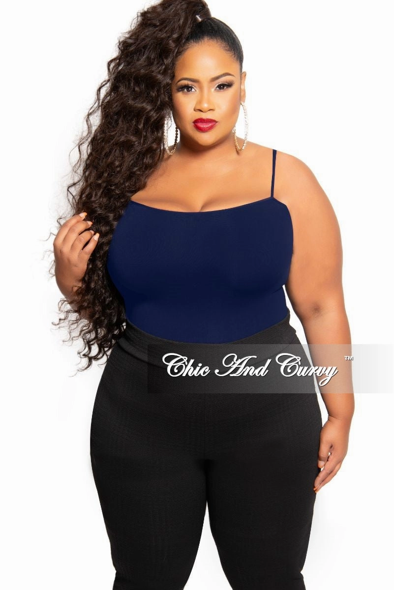 Multi-way wear Final Sale Plus Size Spaghetti Strap Camisole in Navy