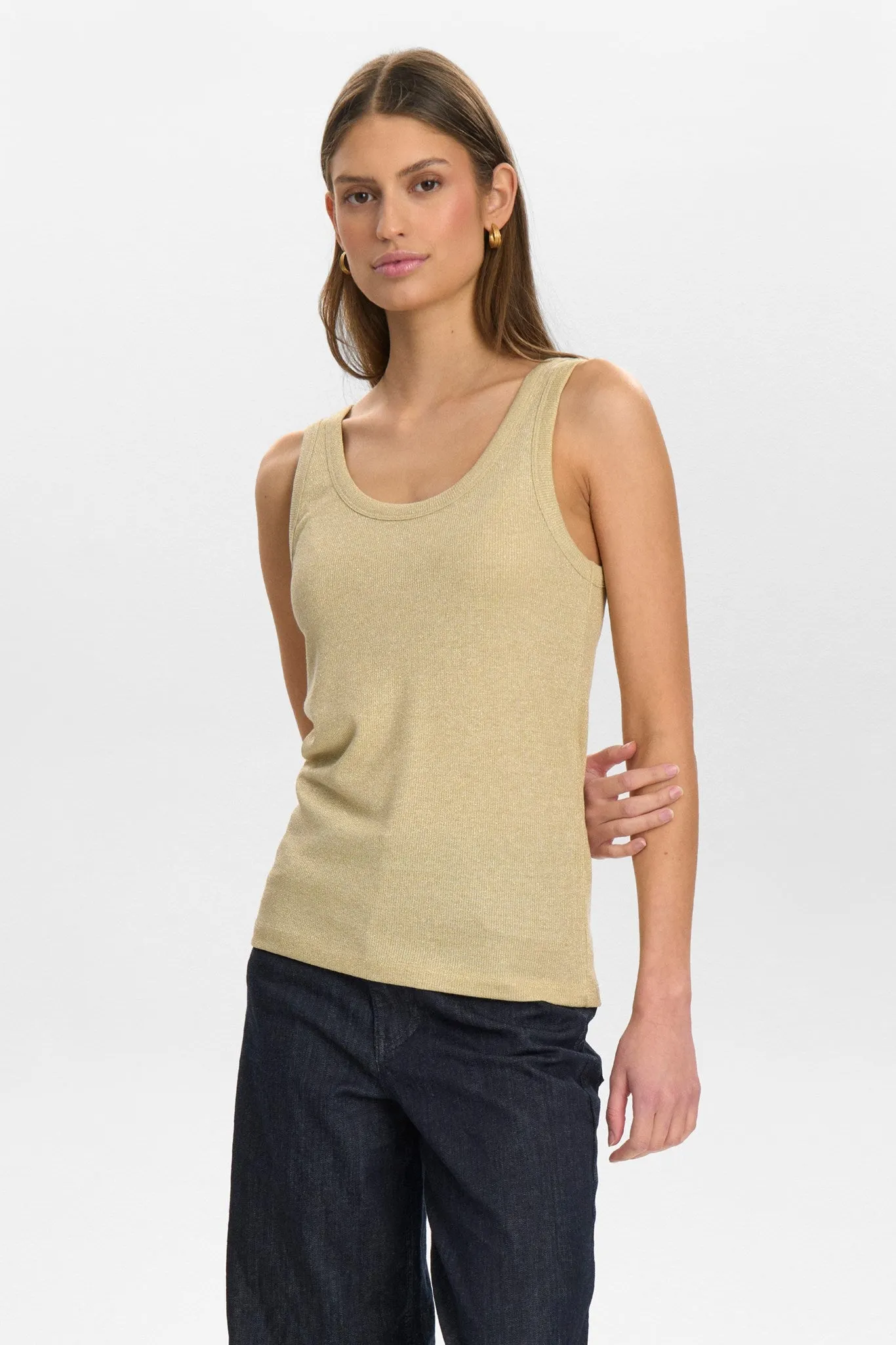 NUGLAM TANK TOP - Light Gold QuickDry Performance MinimalistStyle