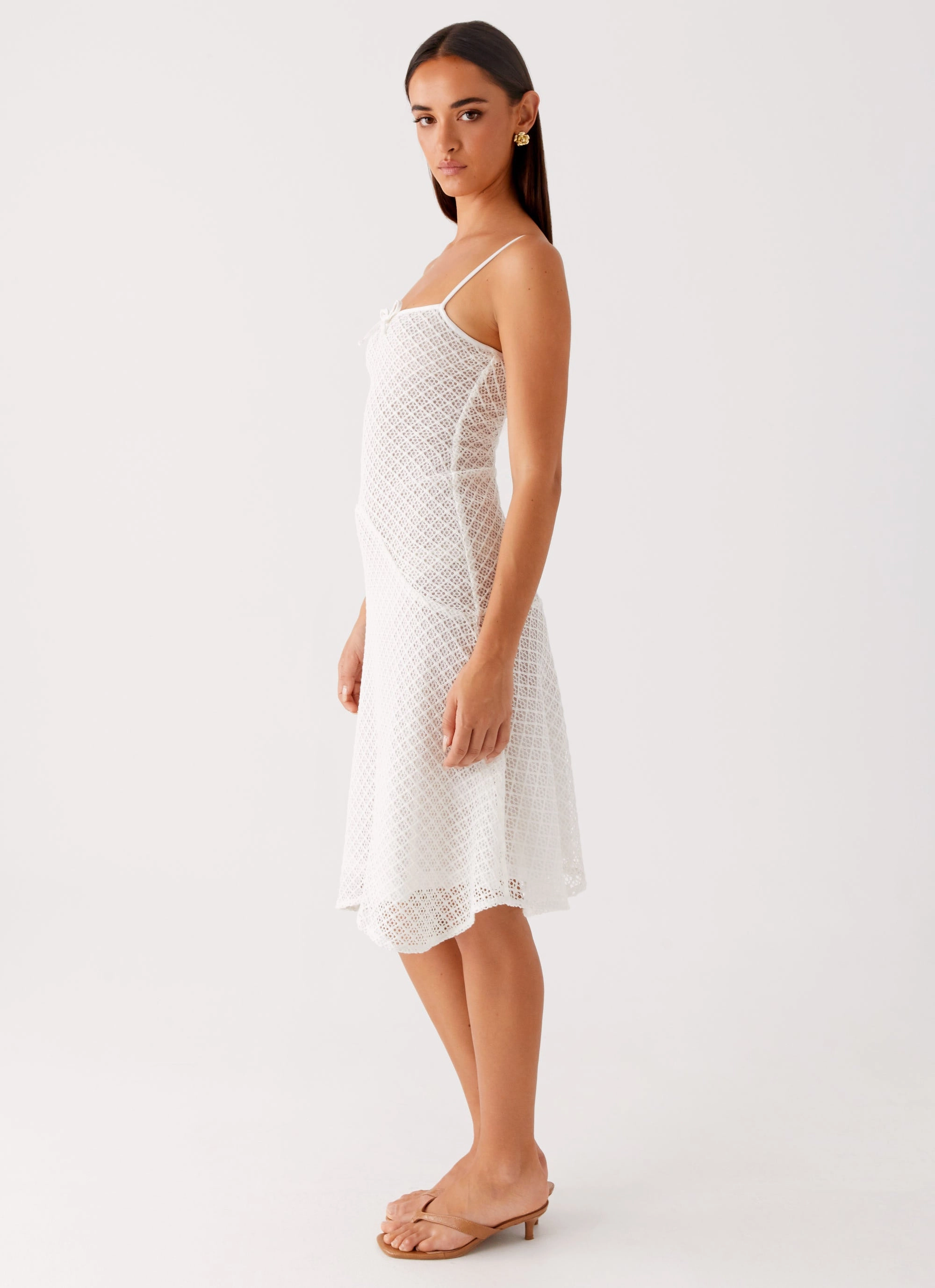 Linen Vibe Tamar Midi Dress - White