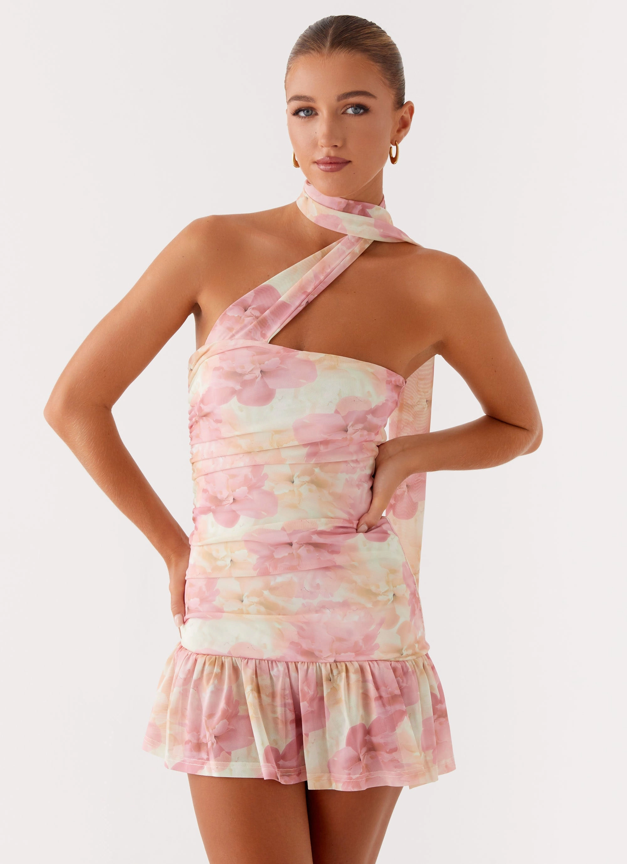 Fleur Mini Dress - Floral Print Modern and Feminine