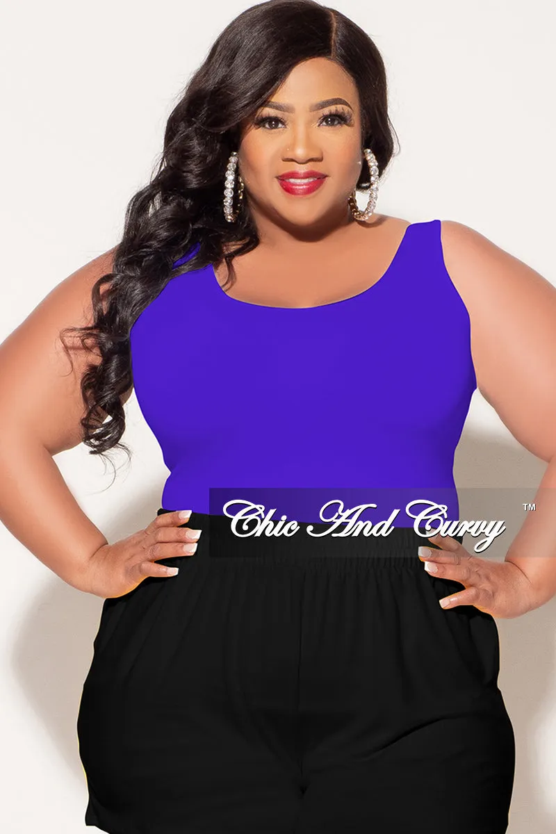 Final Sale Plus Size Camisole with Thick Straps in Bright Blue (Top Only) Flexible Motion Durable Weave