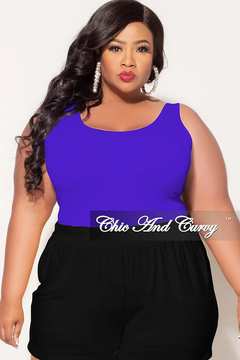Final Sale Plus Size Camisole with Thick Straps in Bright Blue (Top Only) All Day Comfort Fit