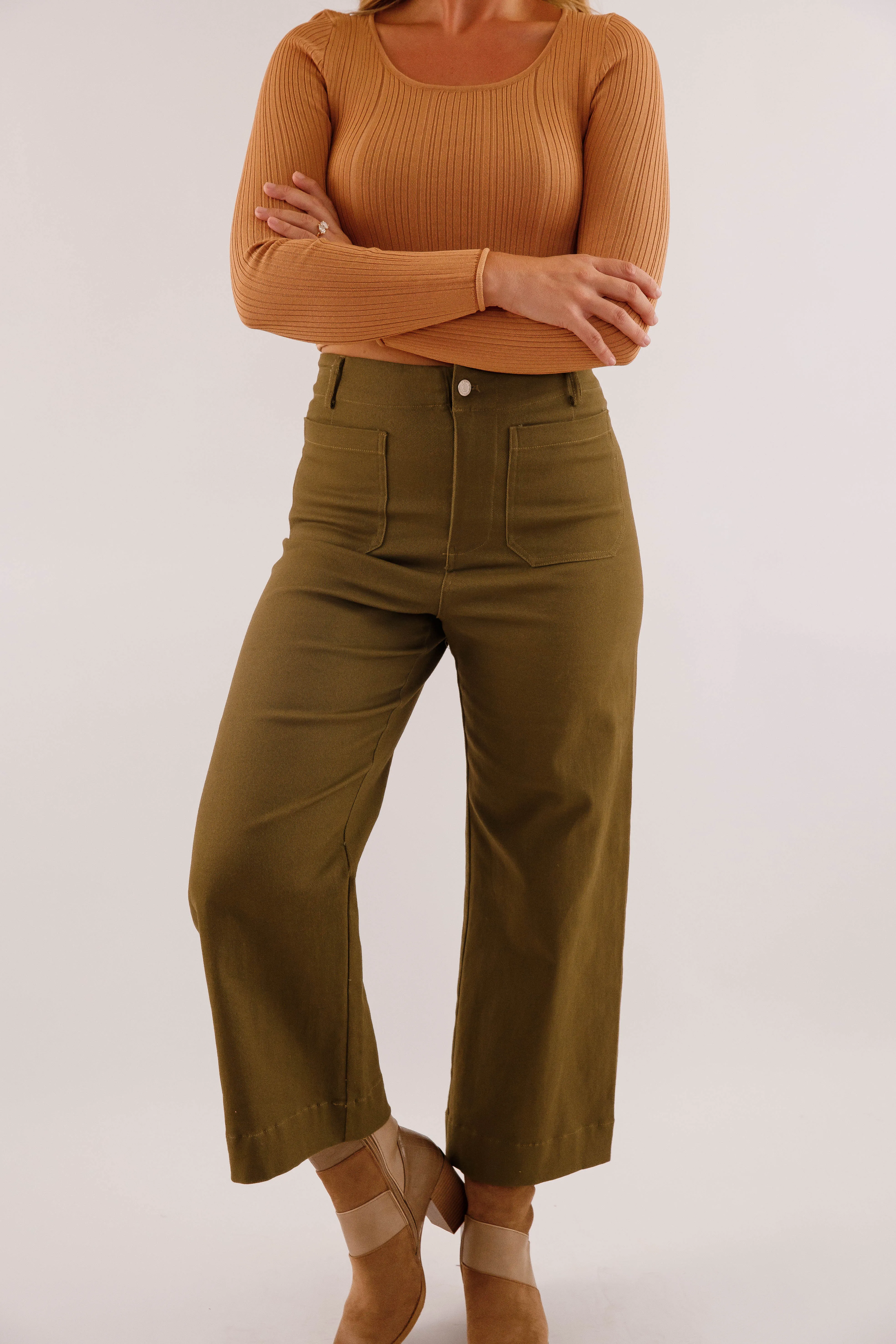 Taking A Pause Denim-Olive Outdoor Comfort Fit Comfortable Cut
