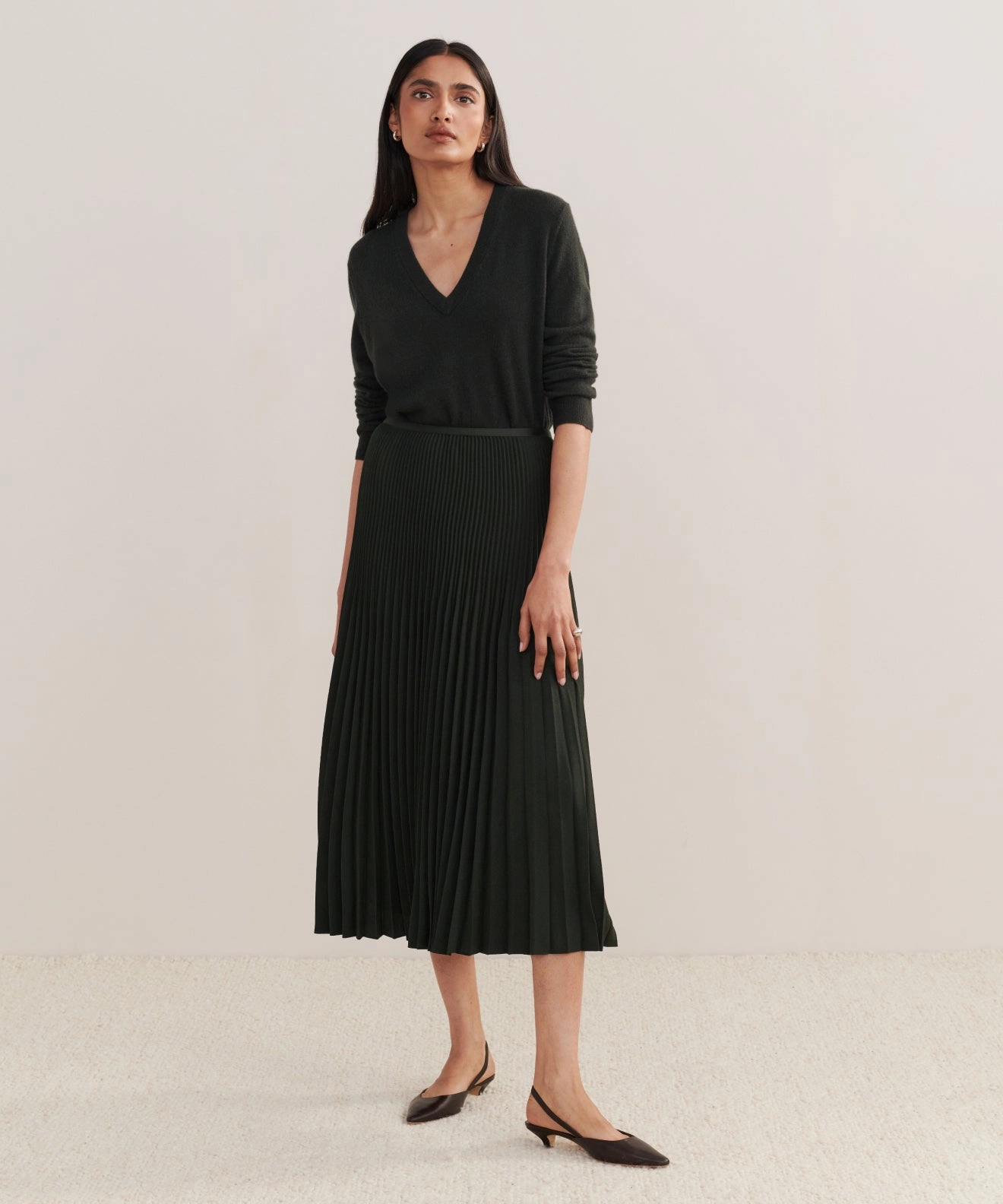Compact Packability Pleated Skirt